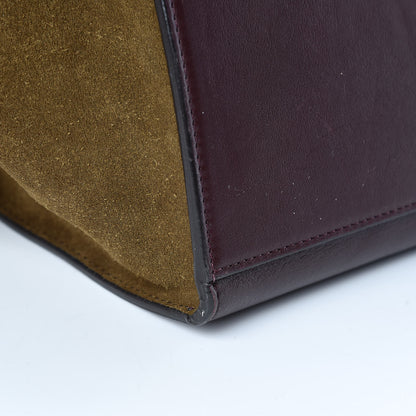 Celine Smooth Calfskin Suede Medium Tri-Color Trapeze Burgundy 16 of 16