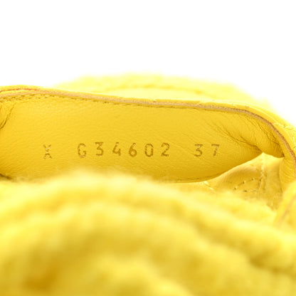 Chanel Cord Lambskin Quilted Logo Sandals 37 Yellow 8 of 8