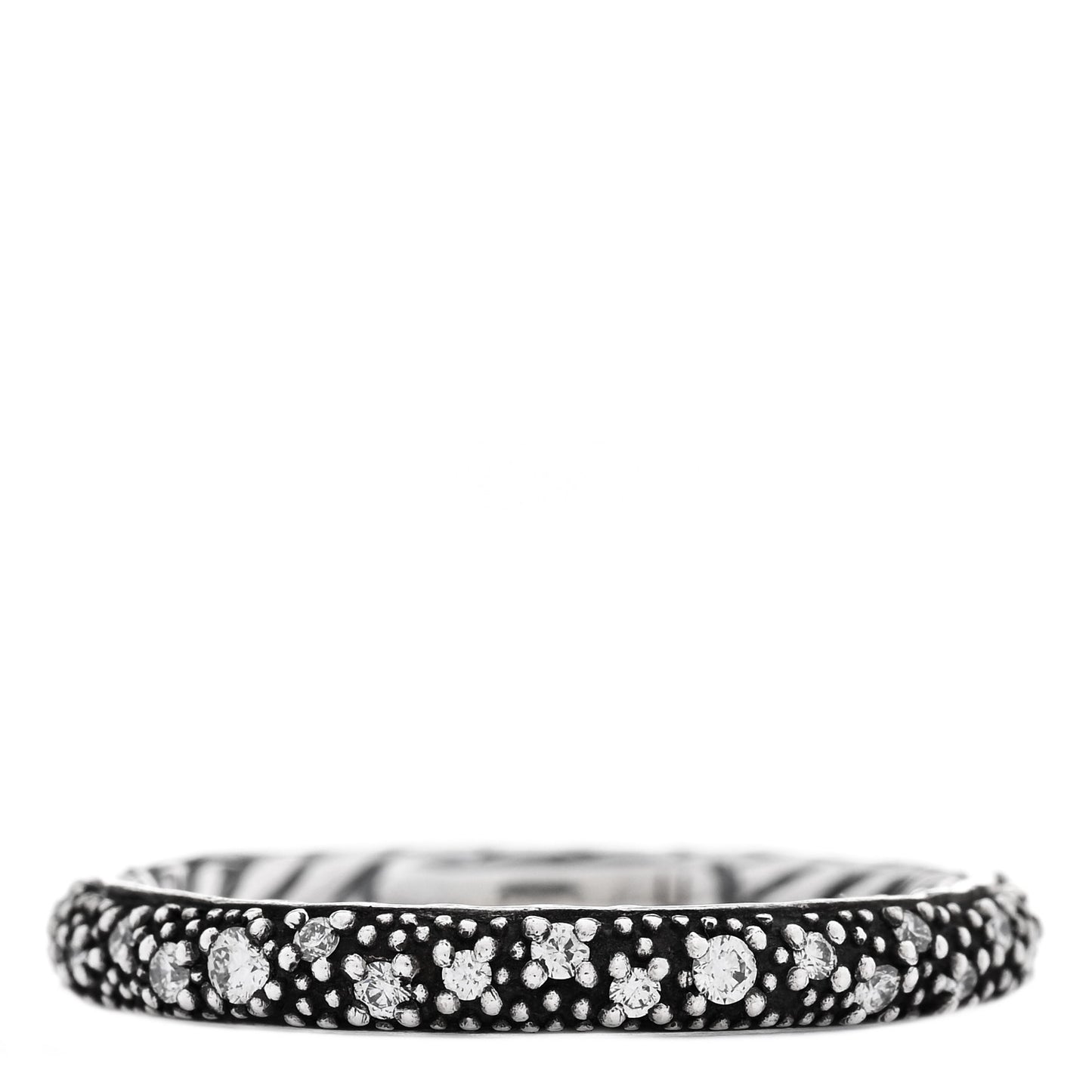 Sterling Silver Diamond 3mm Midnight Melange Band Ring 54 6.75