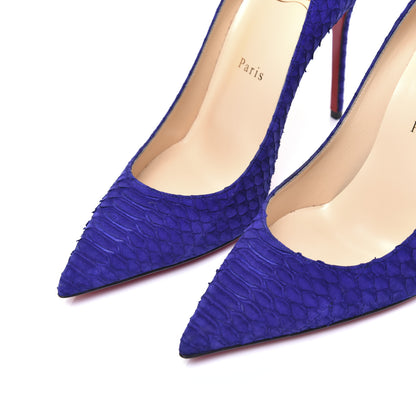 Christian Louboutin Watersnake Nubuck Decollete 554 100 Pumps 38 Purple Pop 4 of 10