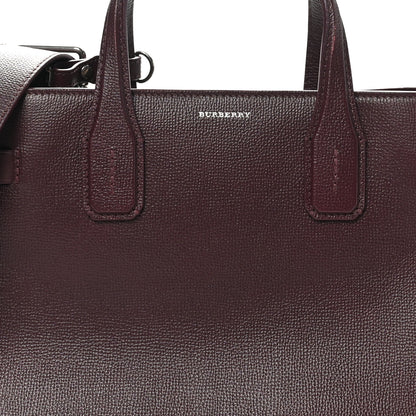 Burberry Grainy Calfskin House Check Medium Banner Tote Mahogany Red 7 of 11