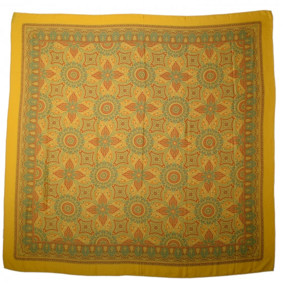 Cashmere Silk Cachemire Ancien Scarf Yellow 140