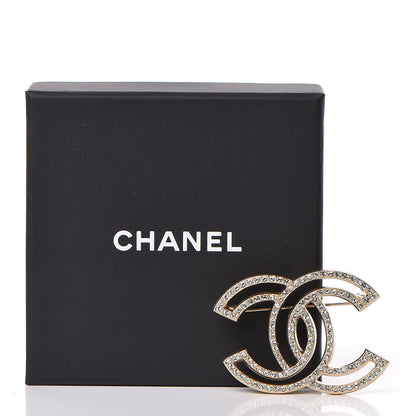 Chanel Crystal CC Brooch Gold 5 of 5