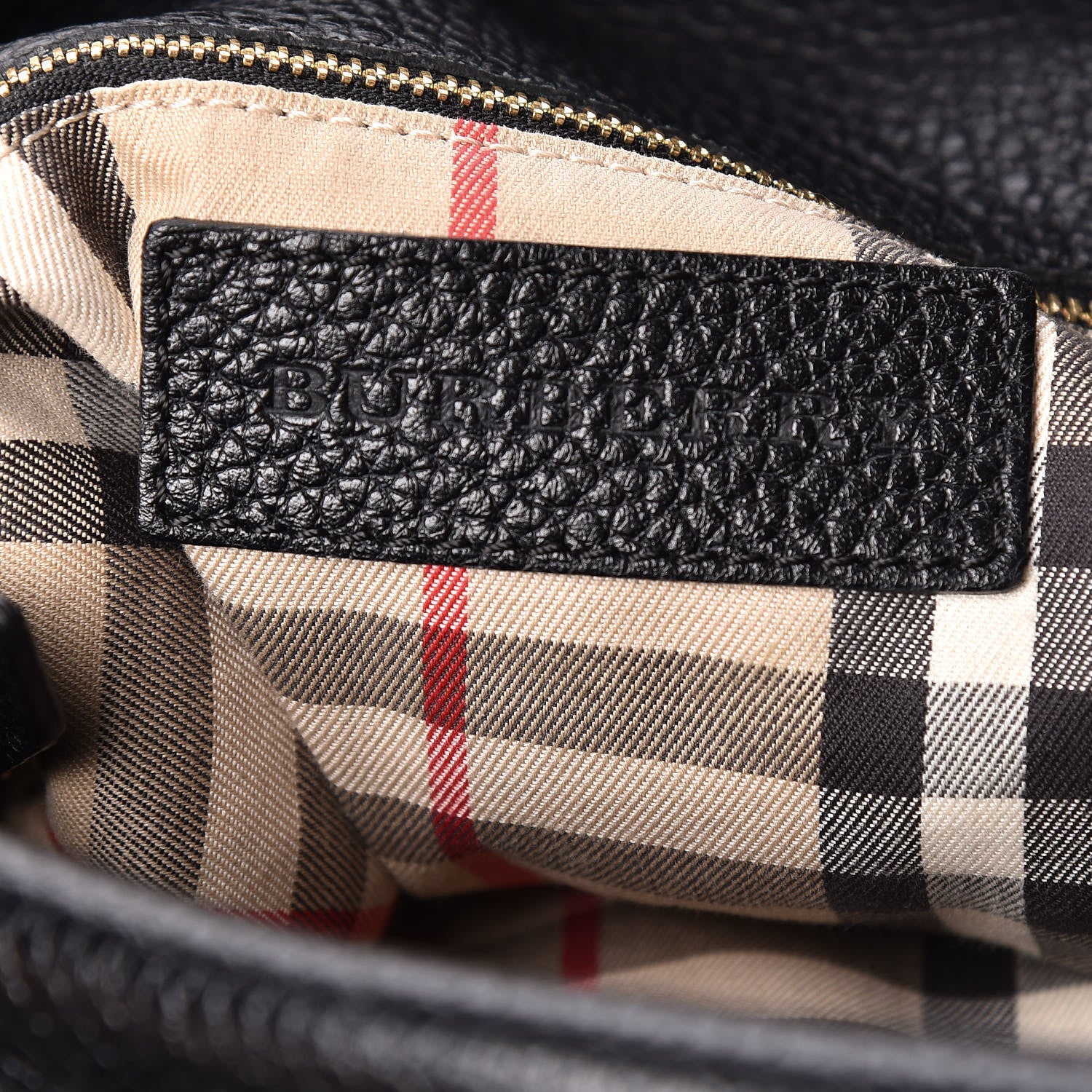 Burberry London Grainy Calfskin Medium Cale Hobo Black 6 of 13