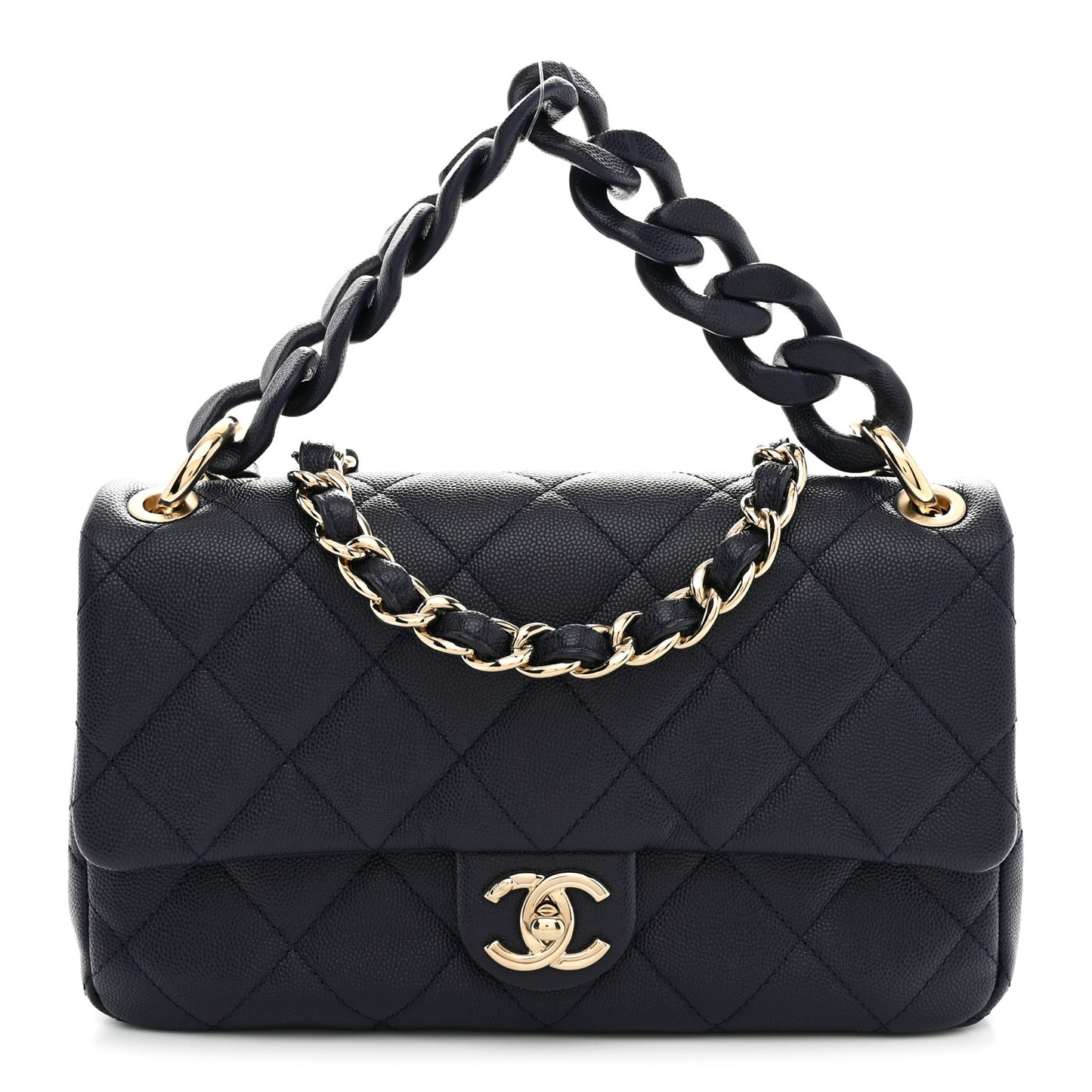 Caviar Quilted Large Funky Match Flap Navy