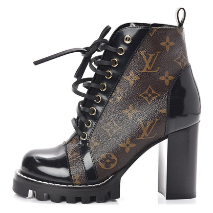Louis Vuitton Patent Calfskin Monogram Star Trail Ankle Boots 36 Black 1 of 7