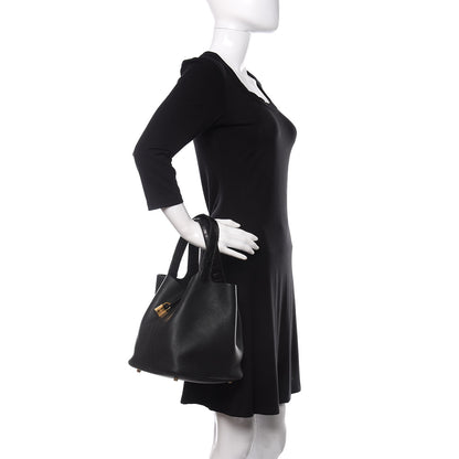 Hermes Taurillon Clemence Matte Alligator Picotin Lock Touch 22 MM Black 2 of 10