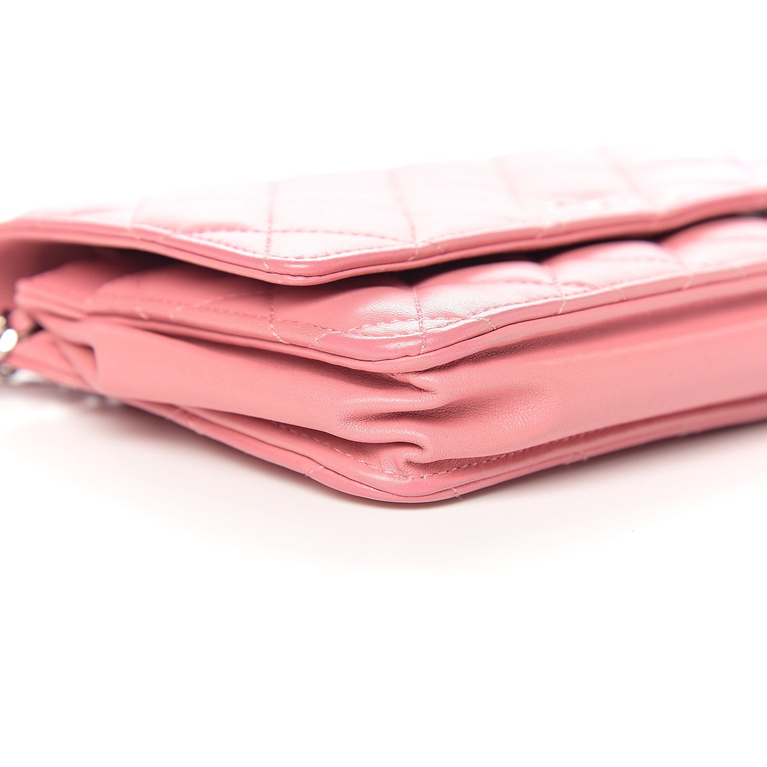 Chanel Lambskin Quilted Wallet On Chain WOC Pink 8 of 10