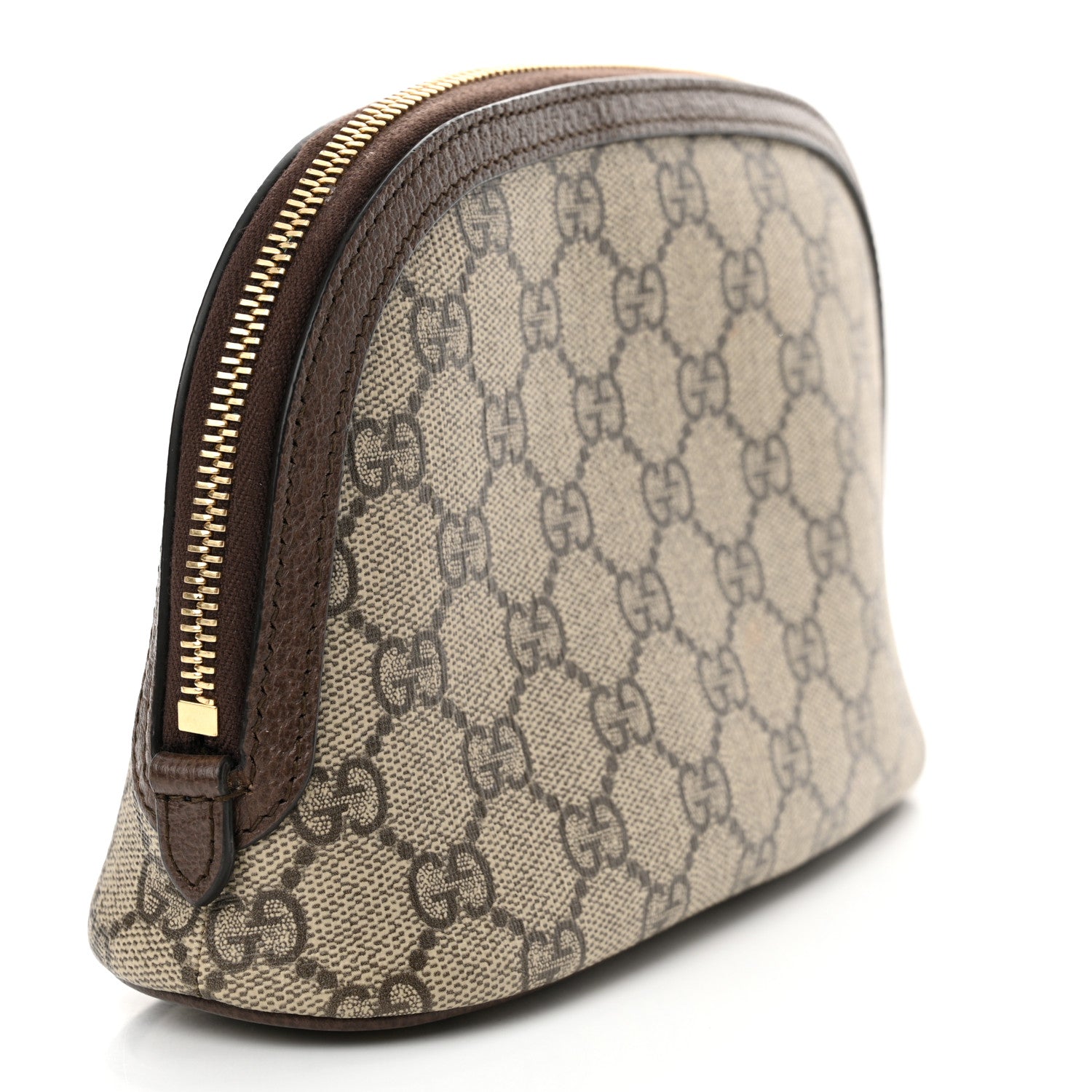 Gucci GG Supreme Monogram Textured Calfskin Web Large Ophidia Cosmetic Case Beige Ebony New Acero 3 of 12