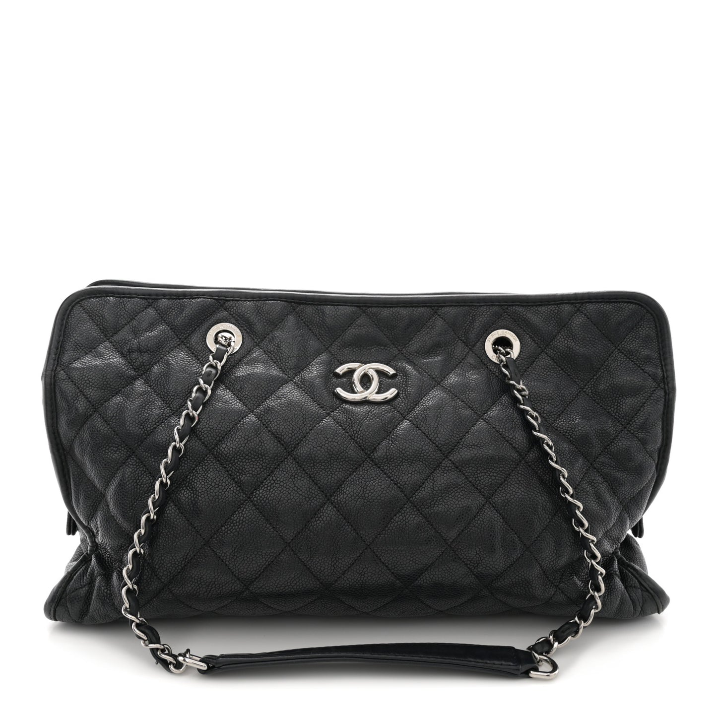 Caviar Quilted French Riviera Tote Black