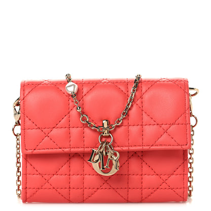Christian Dior Lambskin Cannage Miss Dior Glycine Wallet on Chain Pink 1 of 10