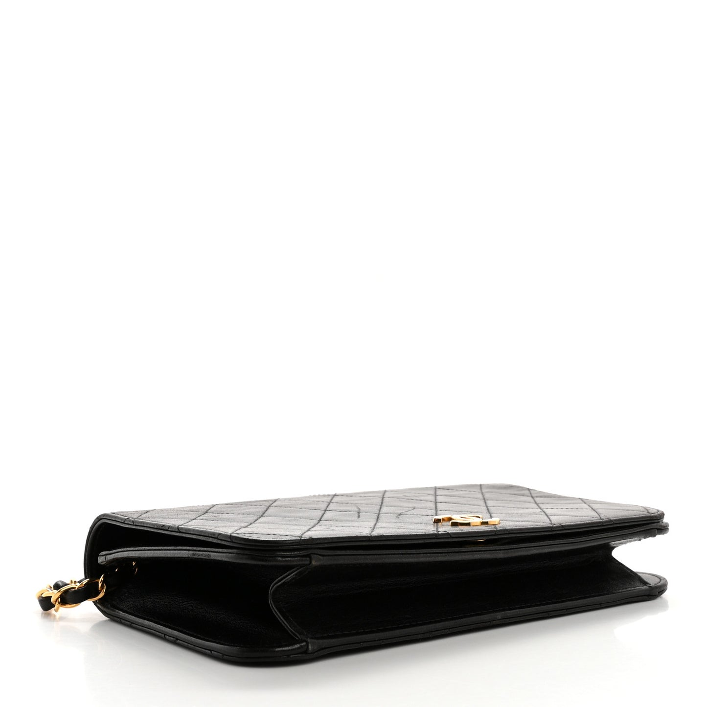 Lambskin Quilted Small Single Flap Black