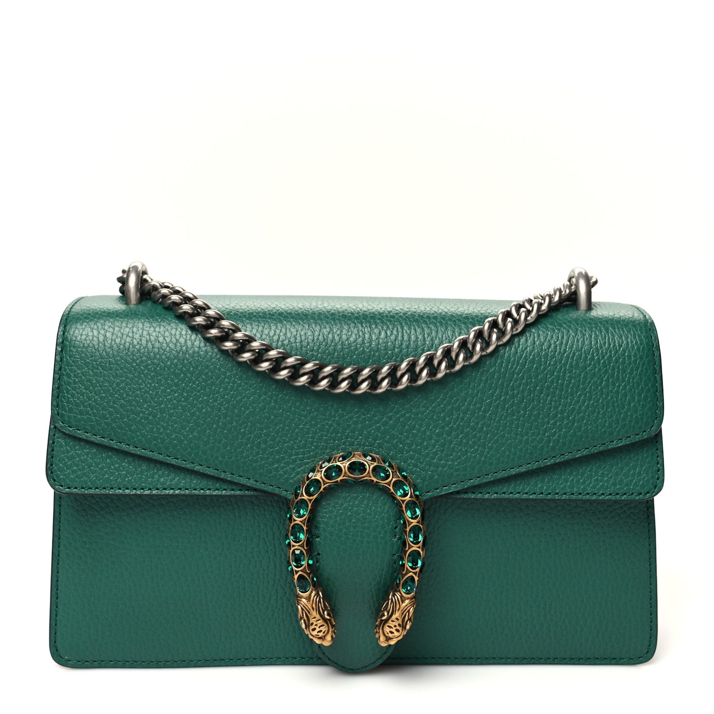 Pebbled Calfskin Small Dionysus Shoulder Bag Emerald