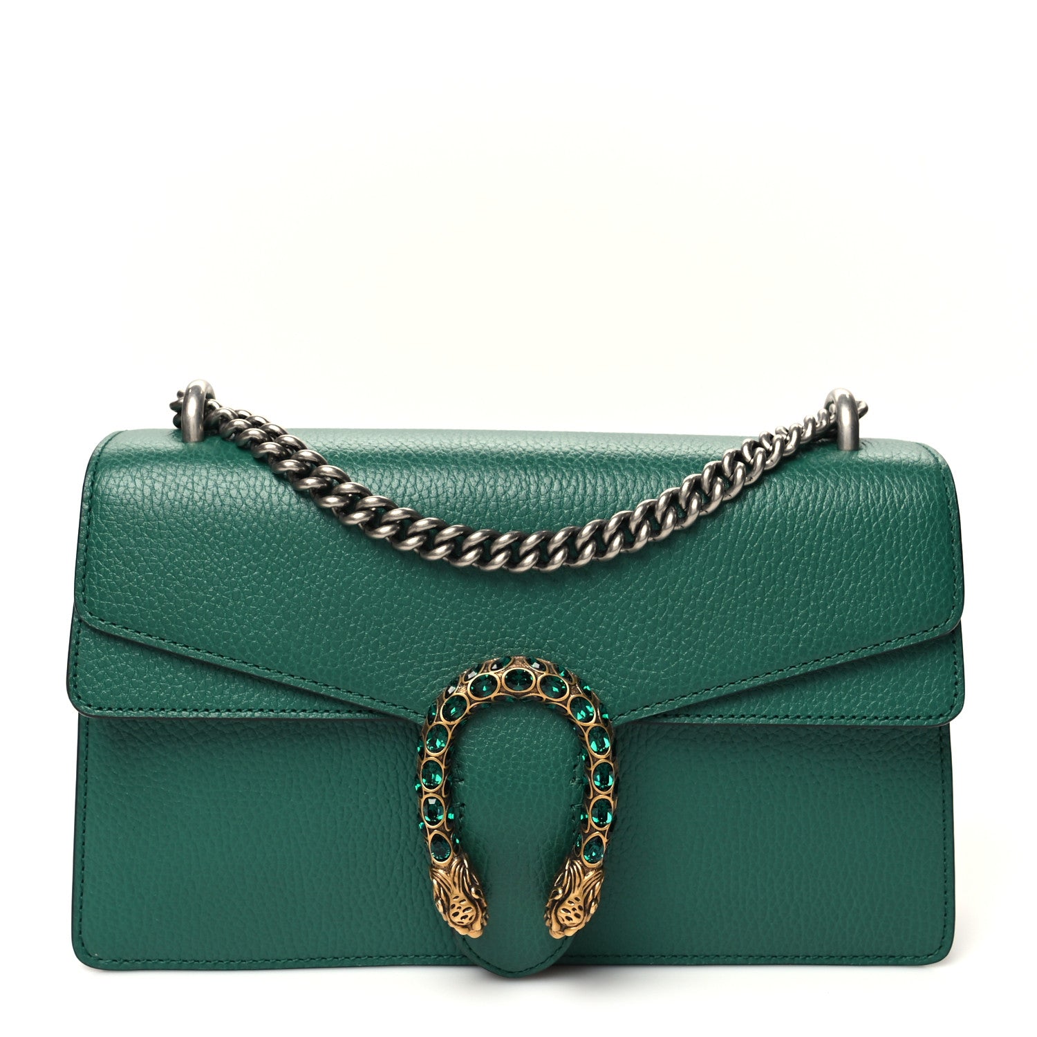 Gucci Pebbled Calfskin Small Dionysus Shoulder Bag Emerald 1 of 11