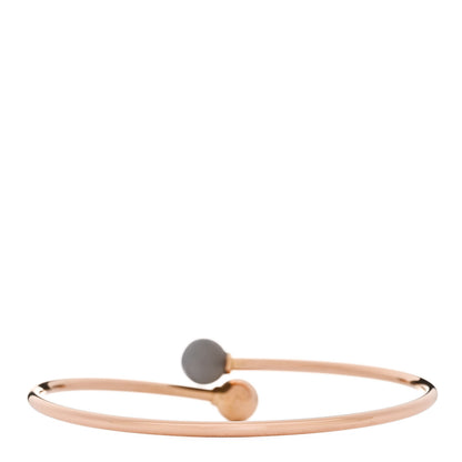 Tiffany 18K Rose Gold Gray Moonstone 8mm HardWear Ball Bypass Bracelet 2 of 4
