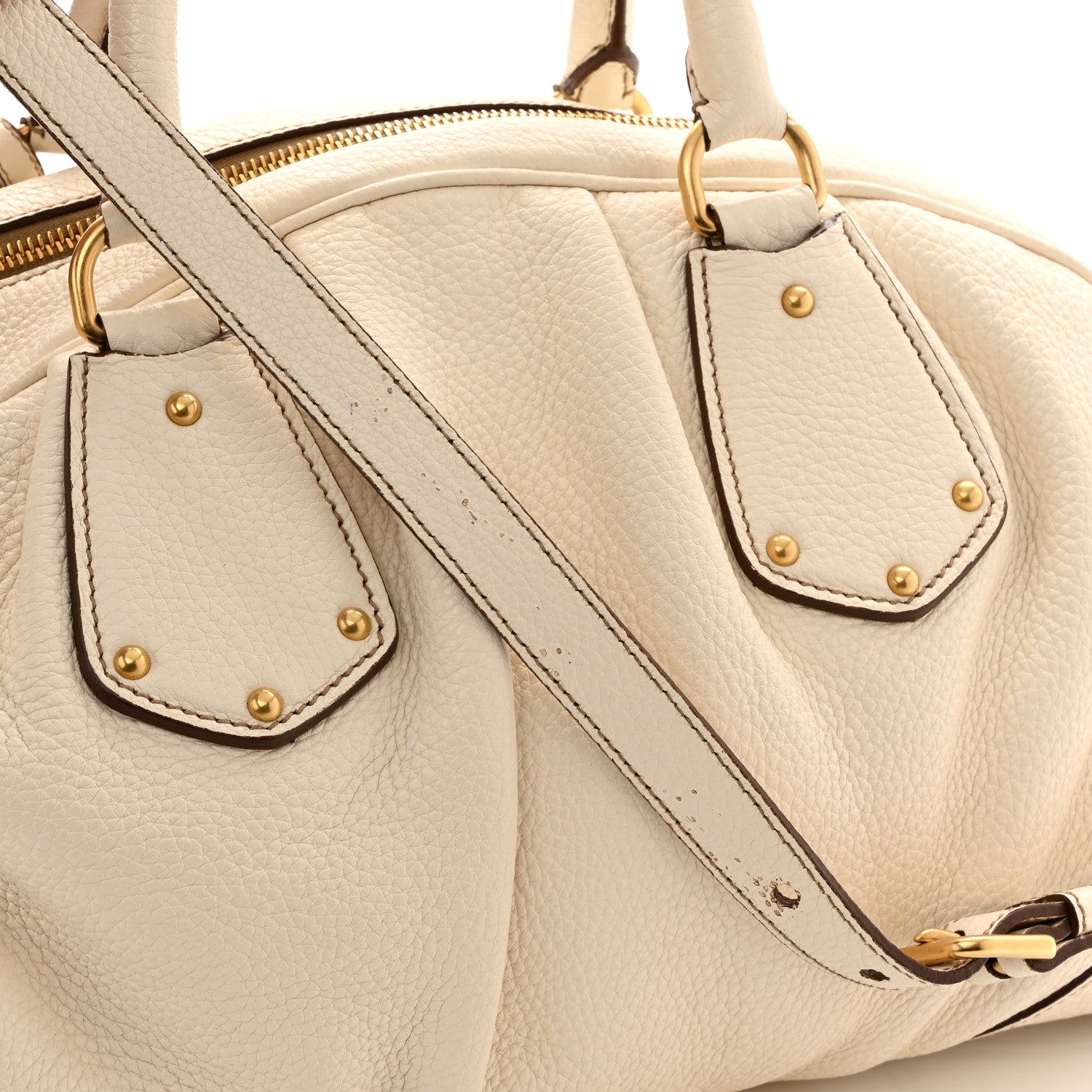Prada Cervo Antik Shopping Satchel White 10 of 15