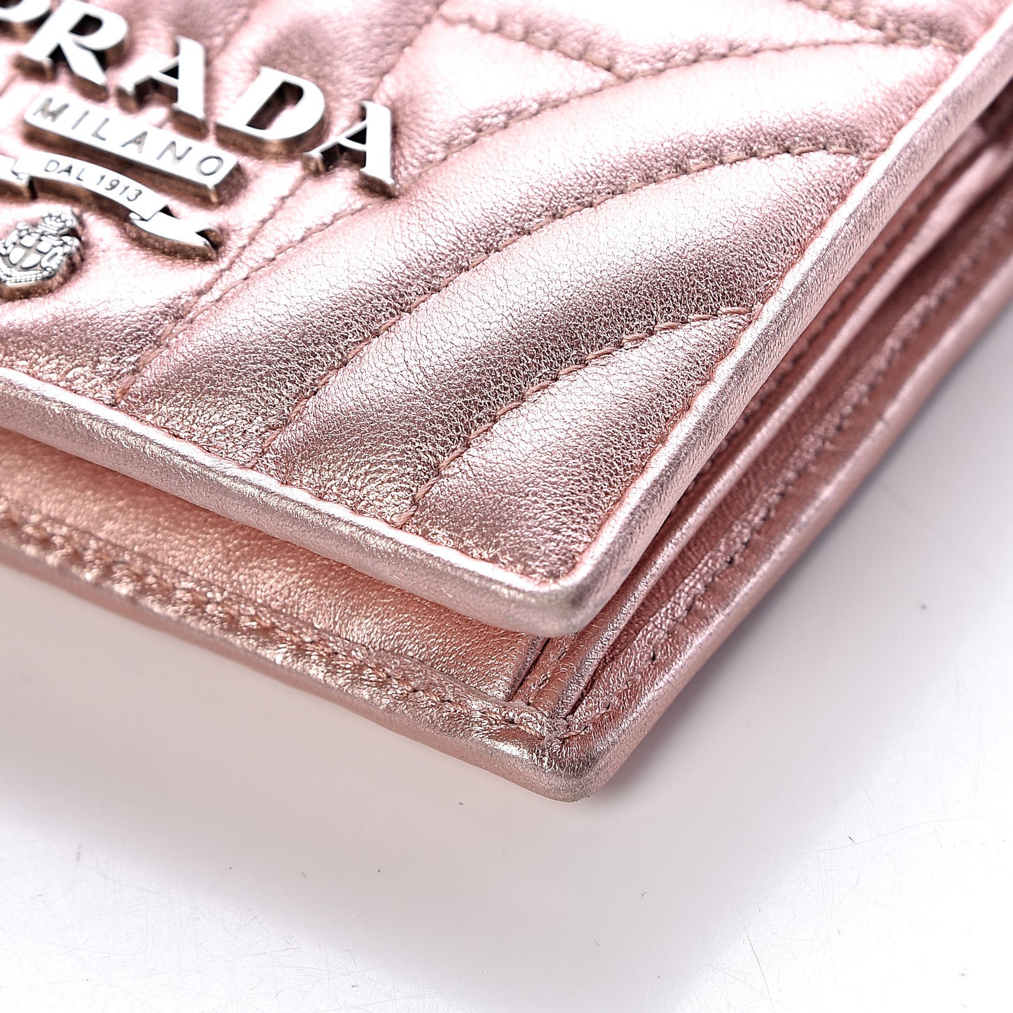 Metallic Nappa Impunture Diagramme Wallet Rosa Mordore
