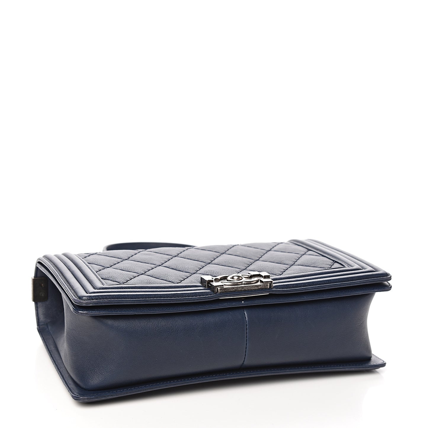 Calfskin Quilted New Medium Boy Flap Navy