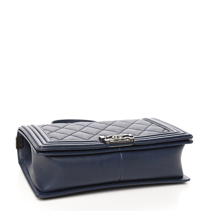 Chanel Calfskin Quilted New Medium Boy Flap Navy 3 of 10