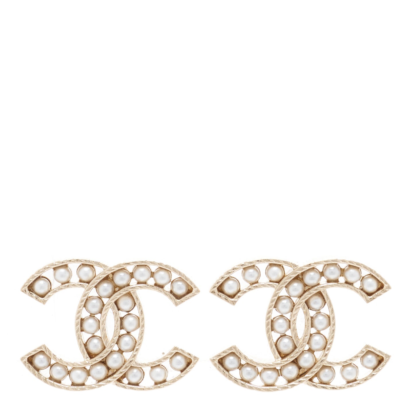 Pearl CC Earrings Gold
