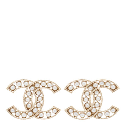 Chanel Pearl CC Earrings Gold 1 of 5