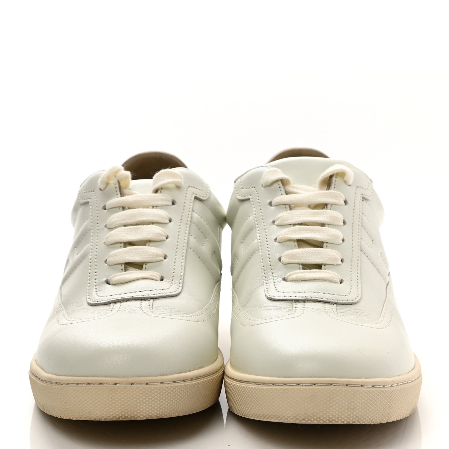 Hermes Calfskin Quicker Sneakers 37 White Orange 2 of 8