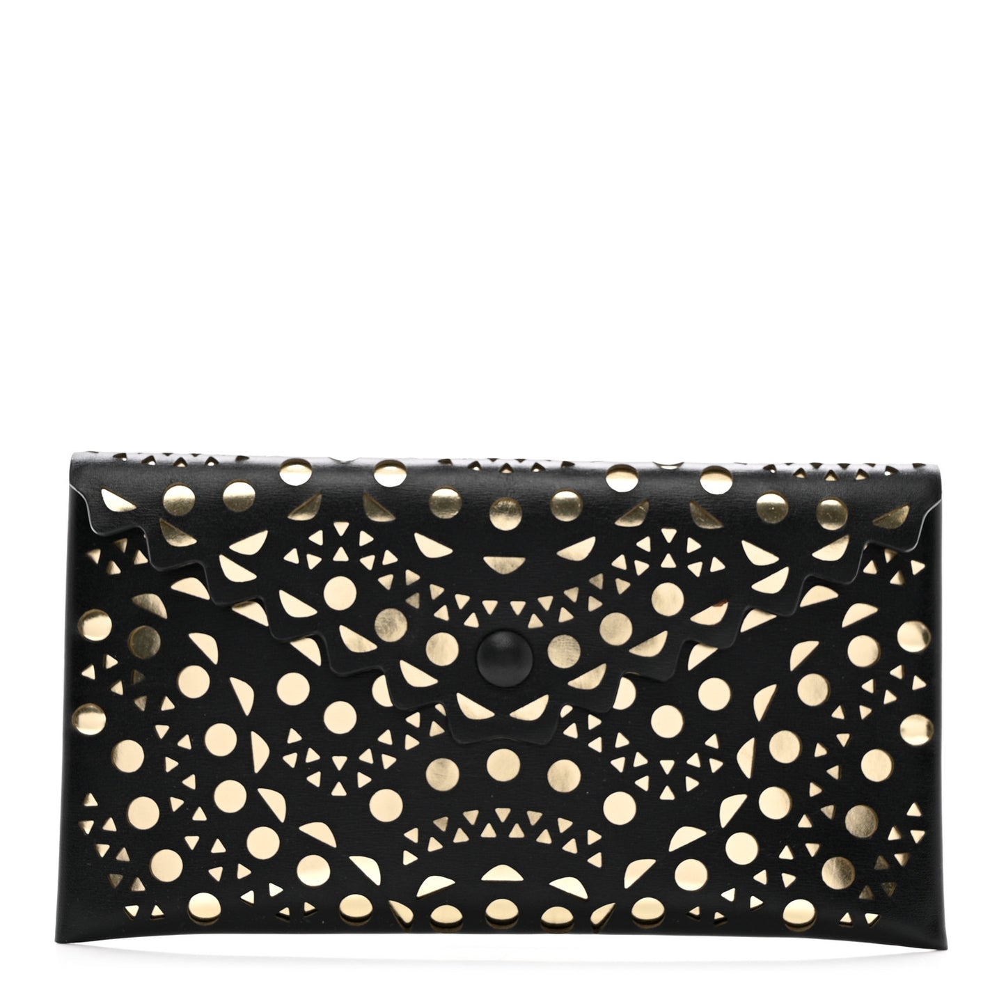 Calfskin Laser Cut Clutch Black