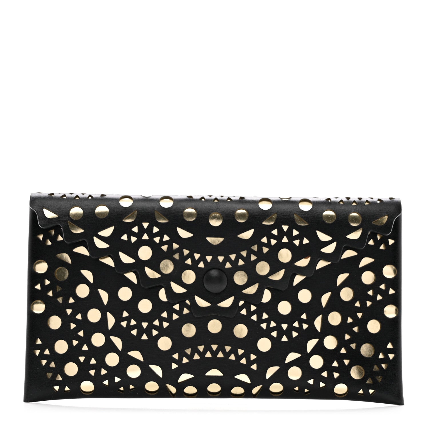 Alaia Calfskin Laser Cut Clutch Black 1 of 6
