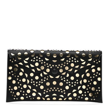 Alaia Calfskin Laser Cut Clutch Black 1 of 6
