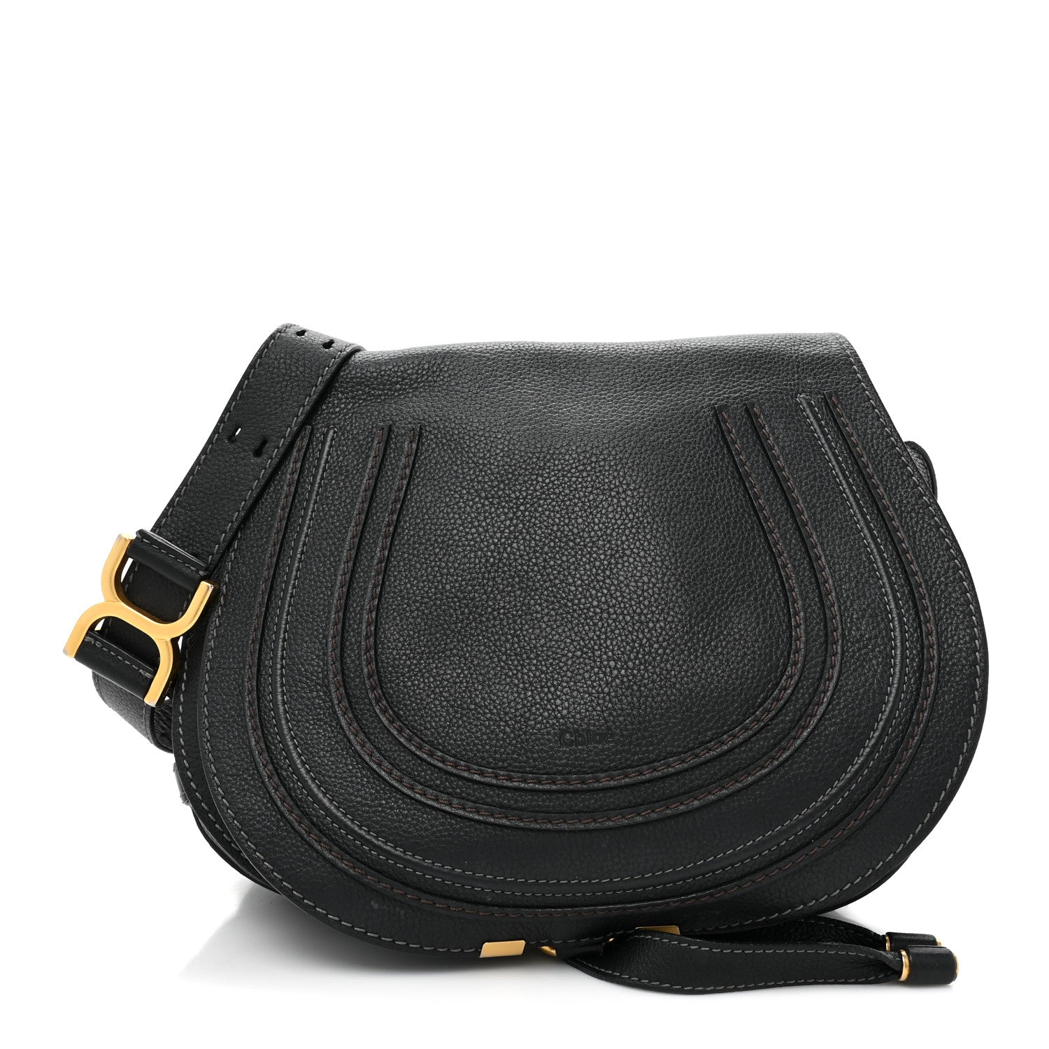 Chloe Calfskin Medium Marcie Round Crossbody Bag Black 1 of 11