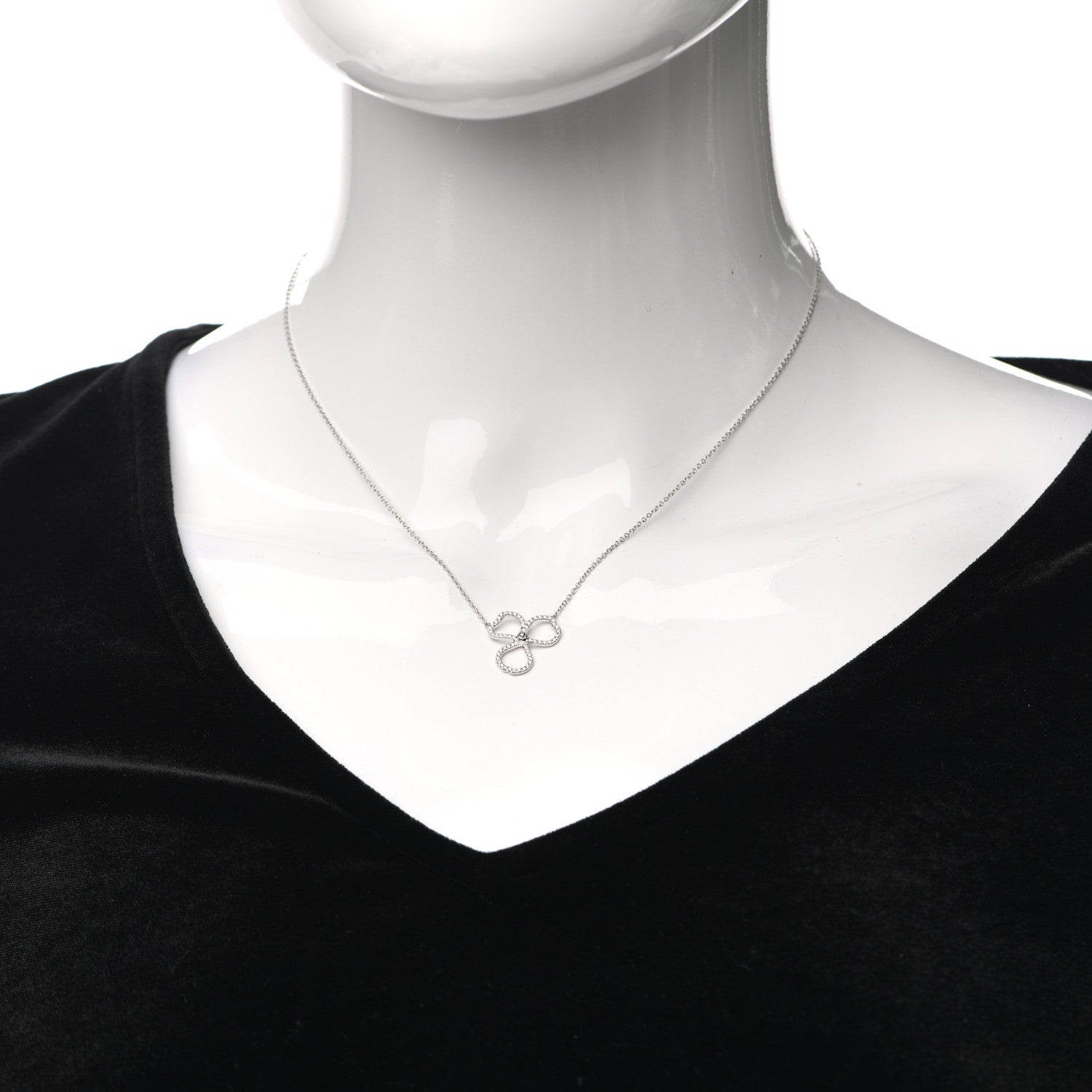 Tiffany Platinum Diamond Small Paper Flowers Pendant Necklace 2 of 6