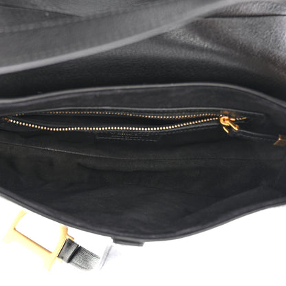 Christian Dior Shiny Goatskin Saddle Bag With Strap Black 5 of 10