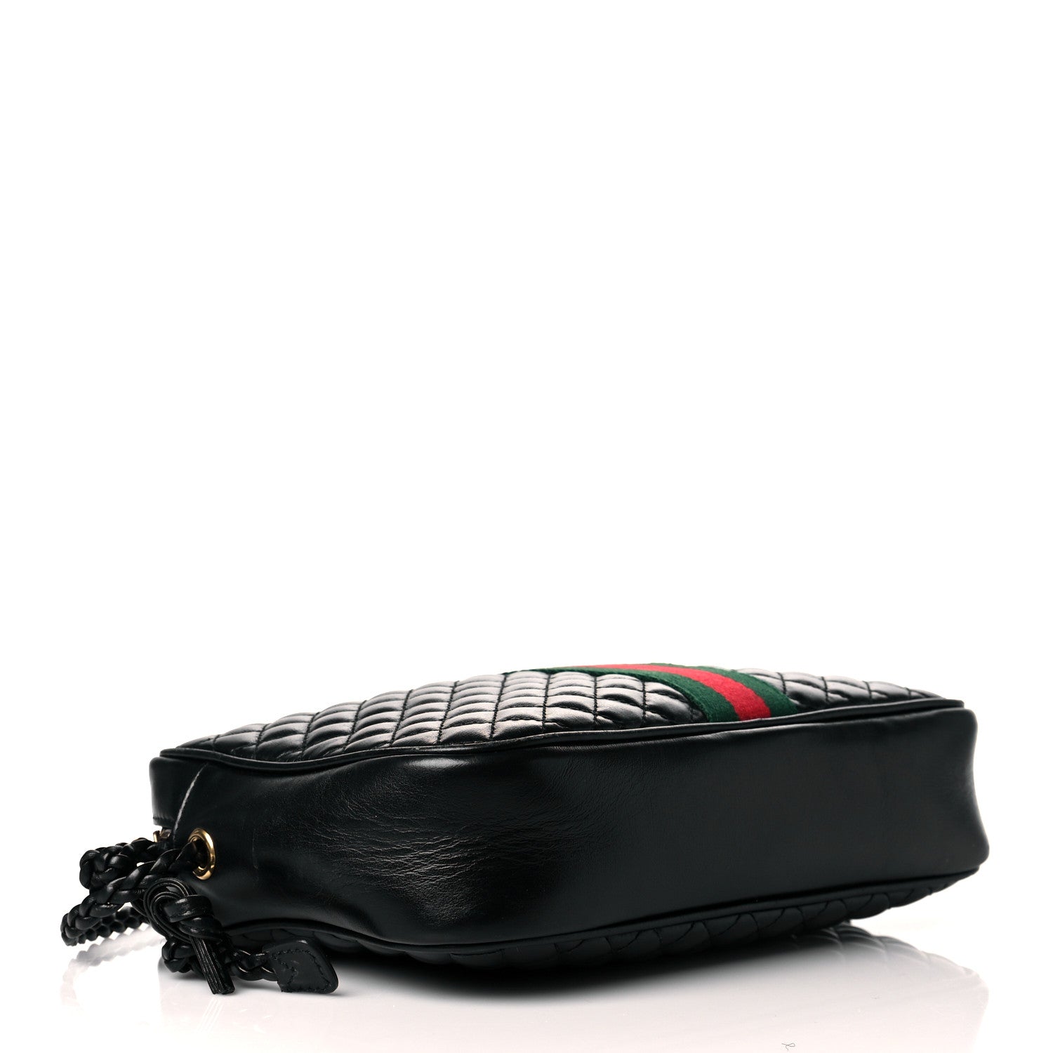 Gucci Calfskin Web Trapuntata Small GG Shoulder Bag Black 4 of 13