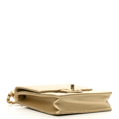 Chanel Metallic Goatskin Quilted Chic Pearls Flap Gold 4 of 11