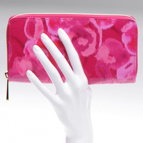 Vernis Ikat Zippy Wallet Rose Indien