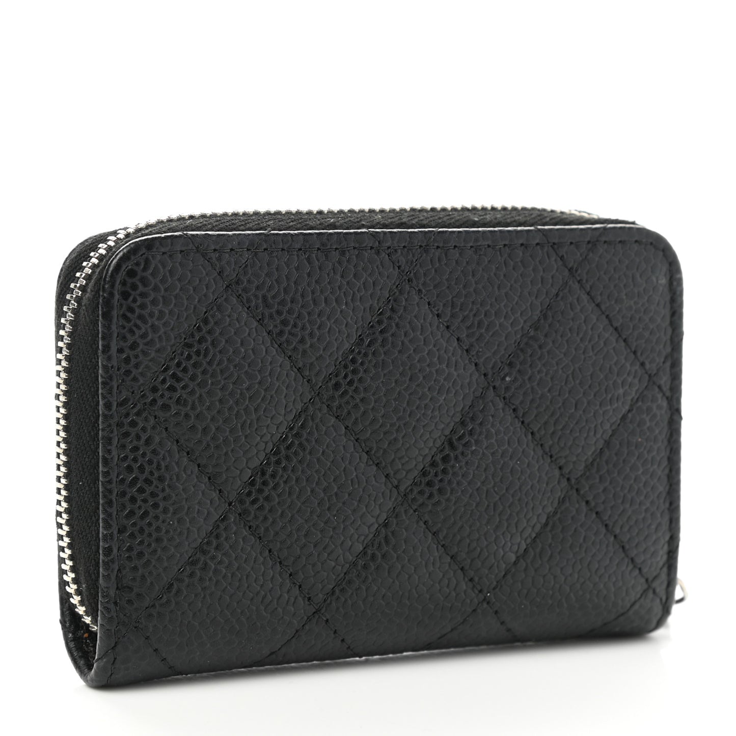 Caviar Quilted Classic Zipped Coin Purse Black