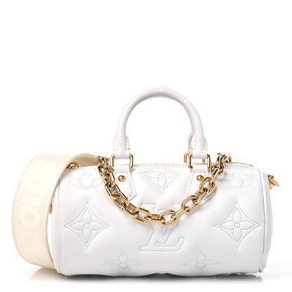 Louis Vuitton Calfskin Bubblegram Papillon BB Snow White 1 of 13