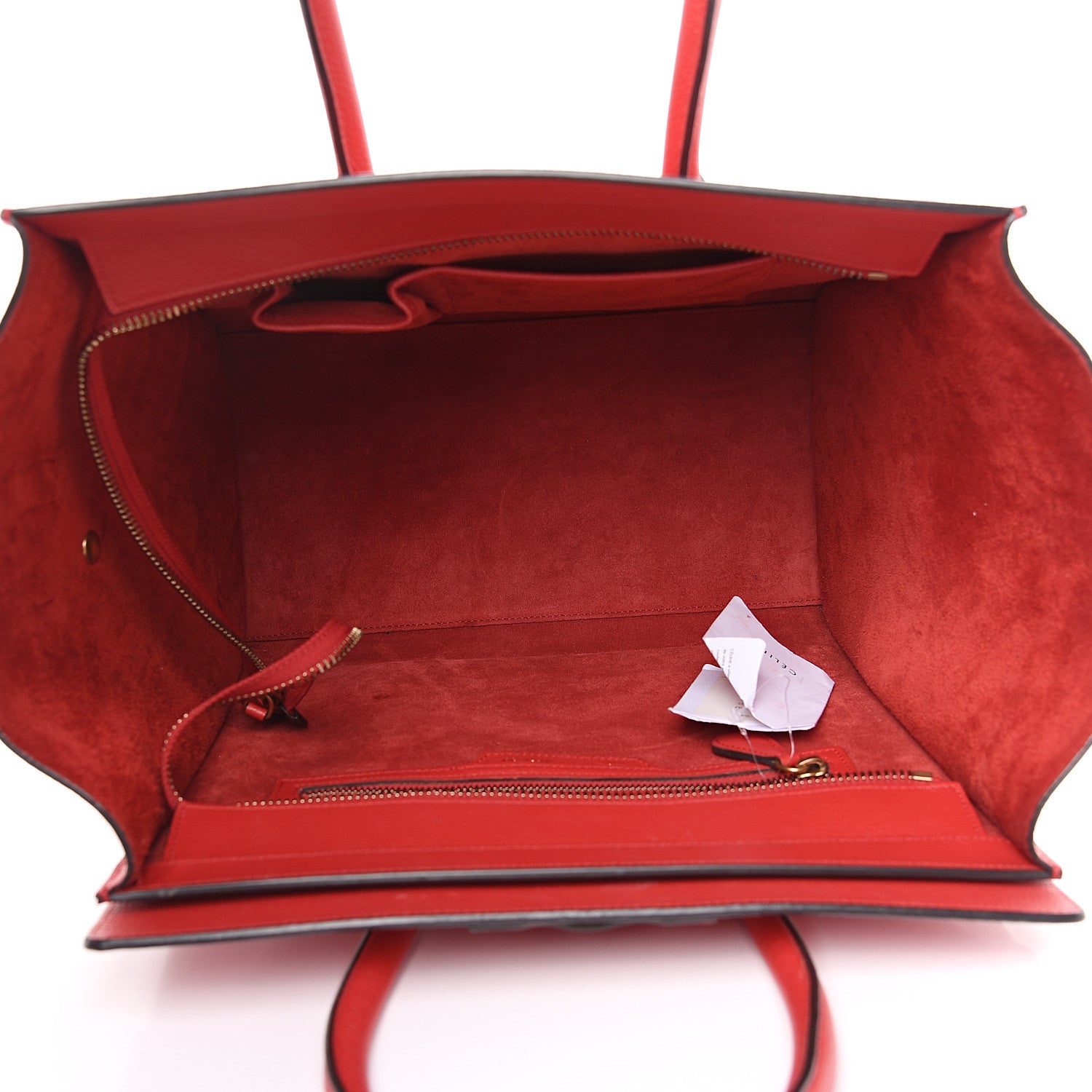 Celine Drummed Calfskin Mini Luggage Coquelicot 4 of 11