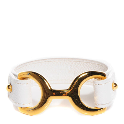Hermes Epsom Calfskin Pavane Bracelet Medium White 1 of 6