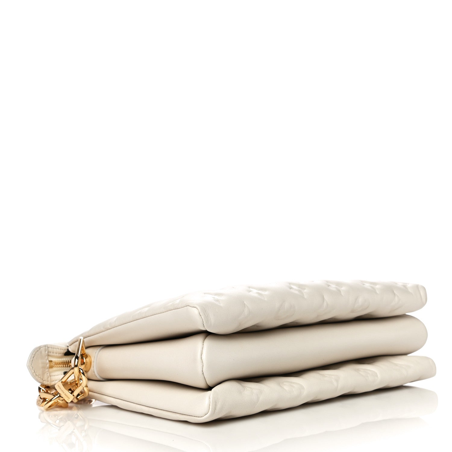Louis Vuitton Lambskin Embossed Monogram Coussin PM Beige Cream 4 of 17