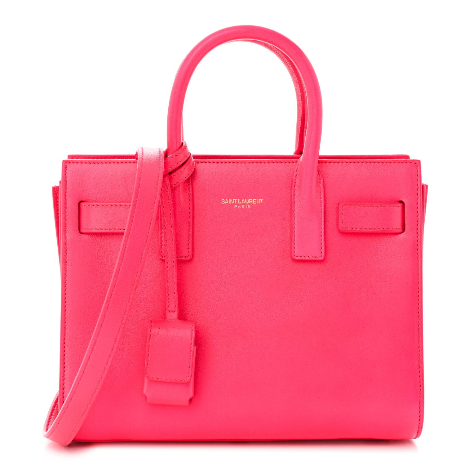 Saint Laurent Calfskin Nano Sac De Jour Lipstick Fuchsia 1 of 11