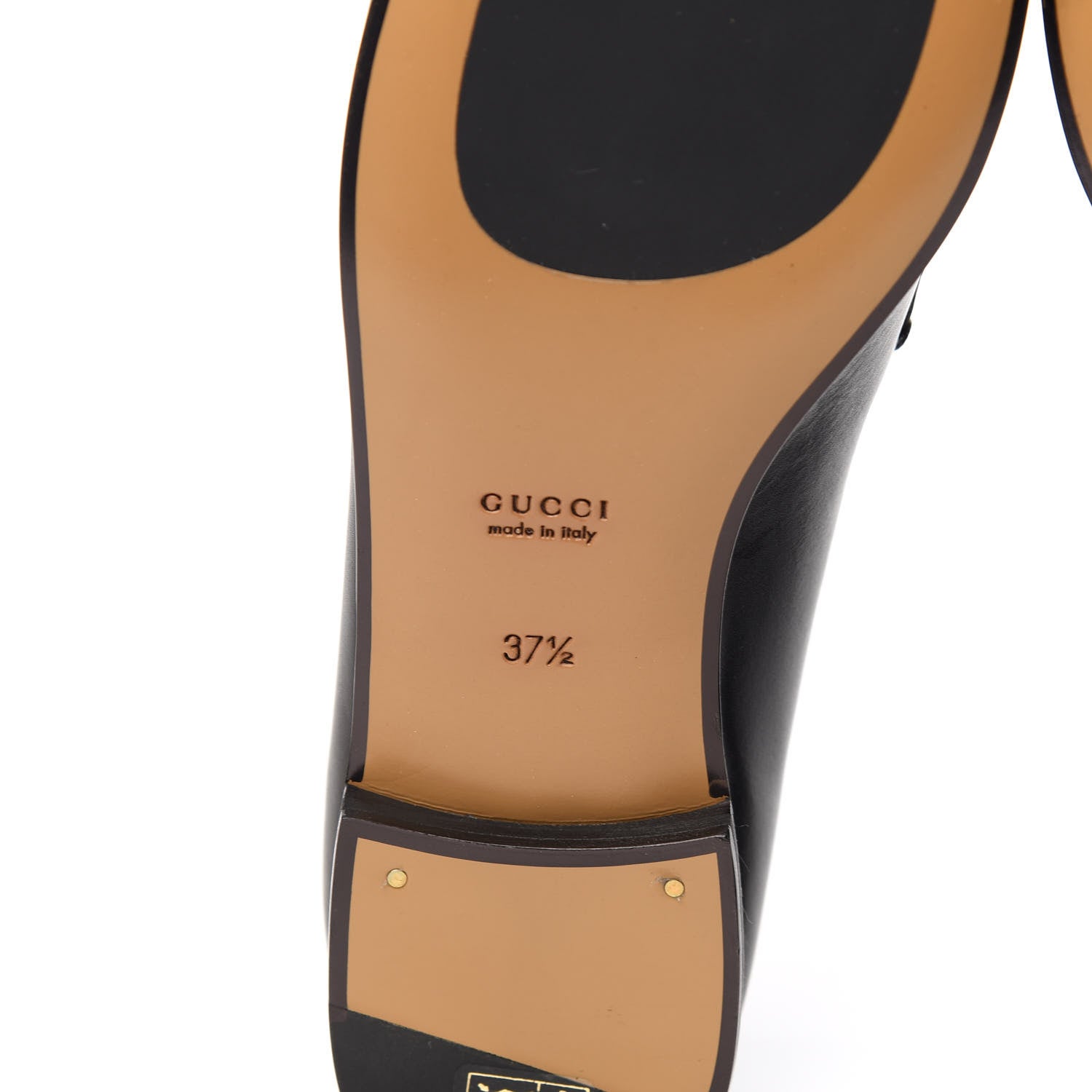 Gucci Calfskin Womens Jordaan Loafers 37.5 Black 7 of 10