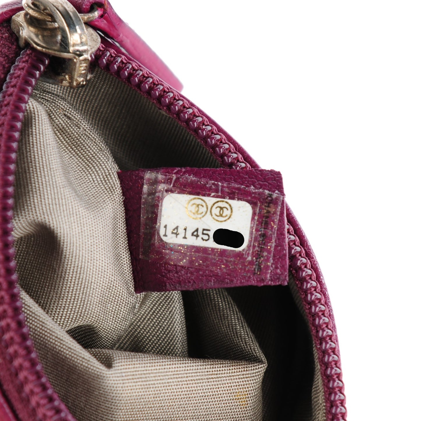 Goatskin CC Jacket Embossed Coin Purse Light Purple