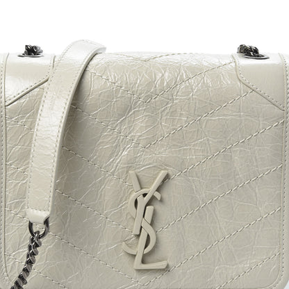 Saint Laurent Crinkled Calfskin Matelasse Monogram Niki Chain Wallet Crema Soft 9 of 9