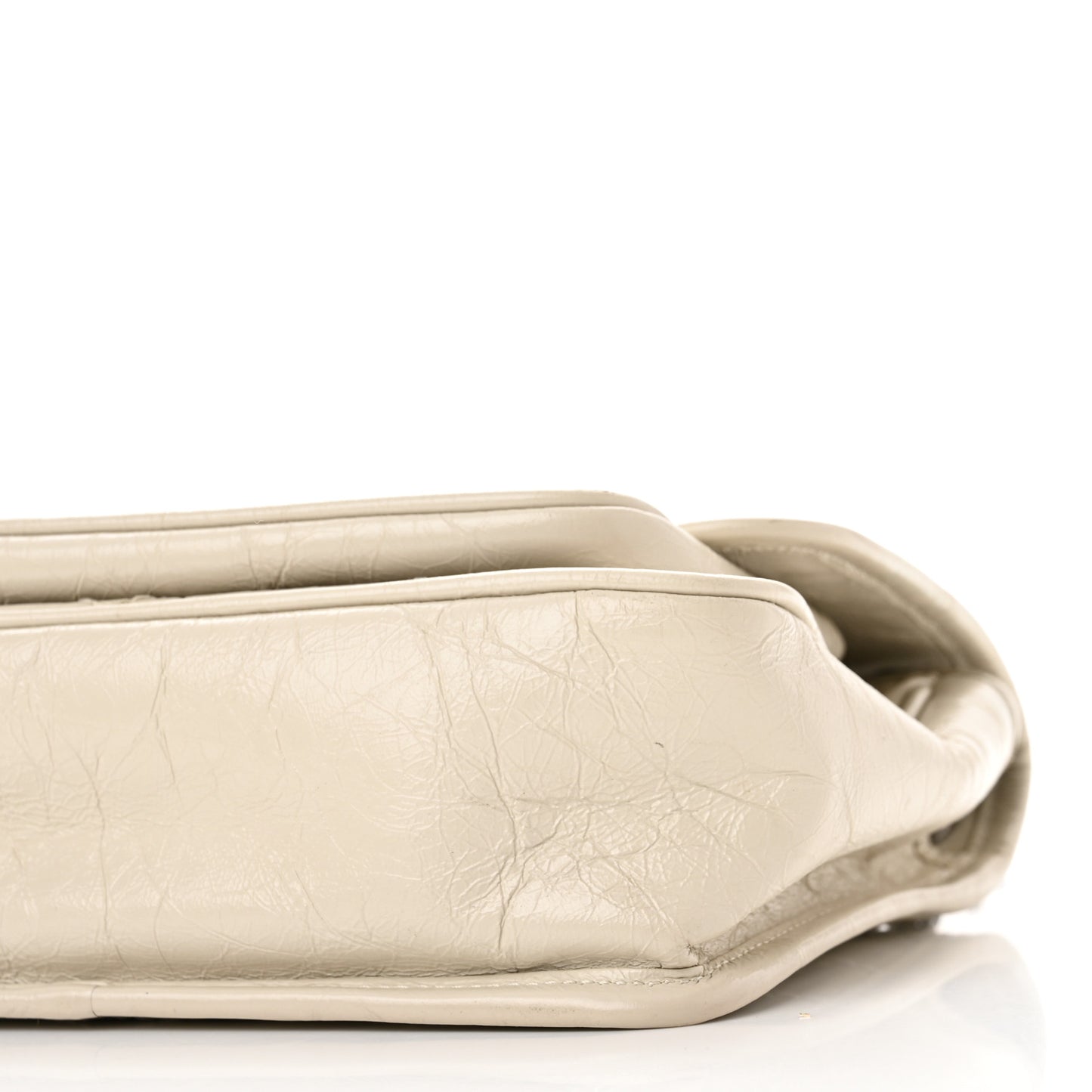 Crinkled Calfskin Matelasse Monogram Baby Niki Chain Satchel Ivory