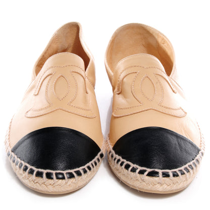 Chanel Lambskin Espadrilles Beige Black 39 2 of 6