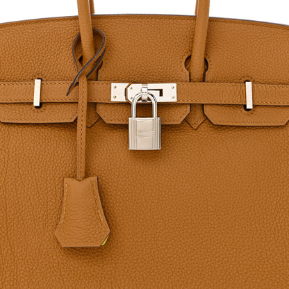 Hermes Togo Verso Birkin 25 Caramel Lime 9 of 12