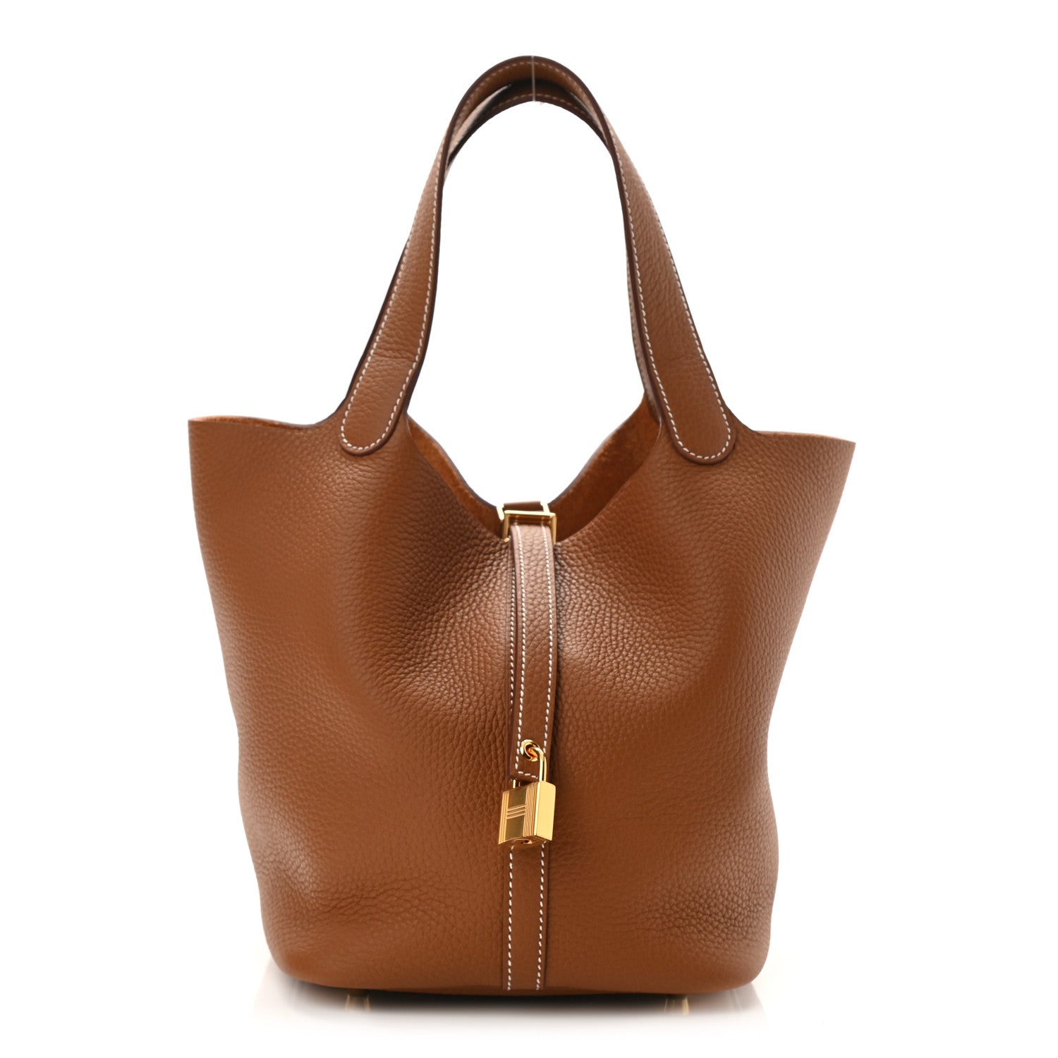 Hermes Taurillon Clemence Picotin Lock 22 MM Gold 1 of 11