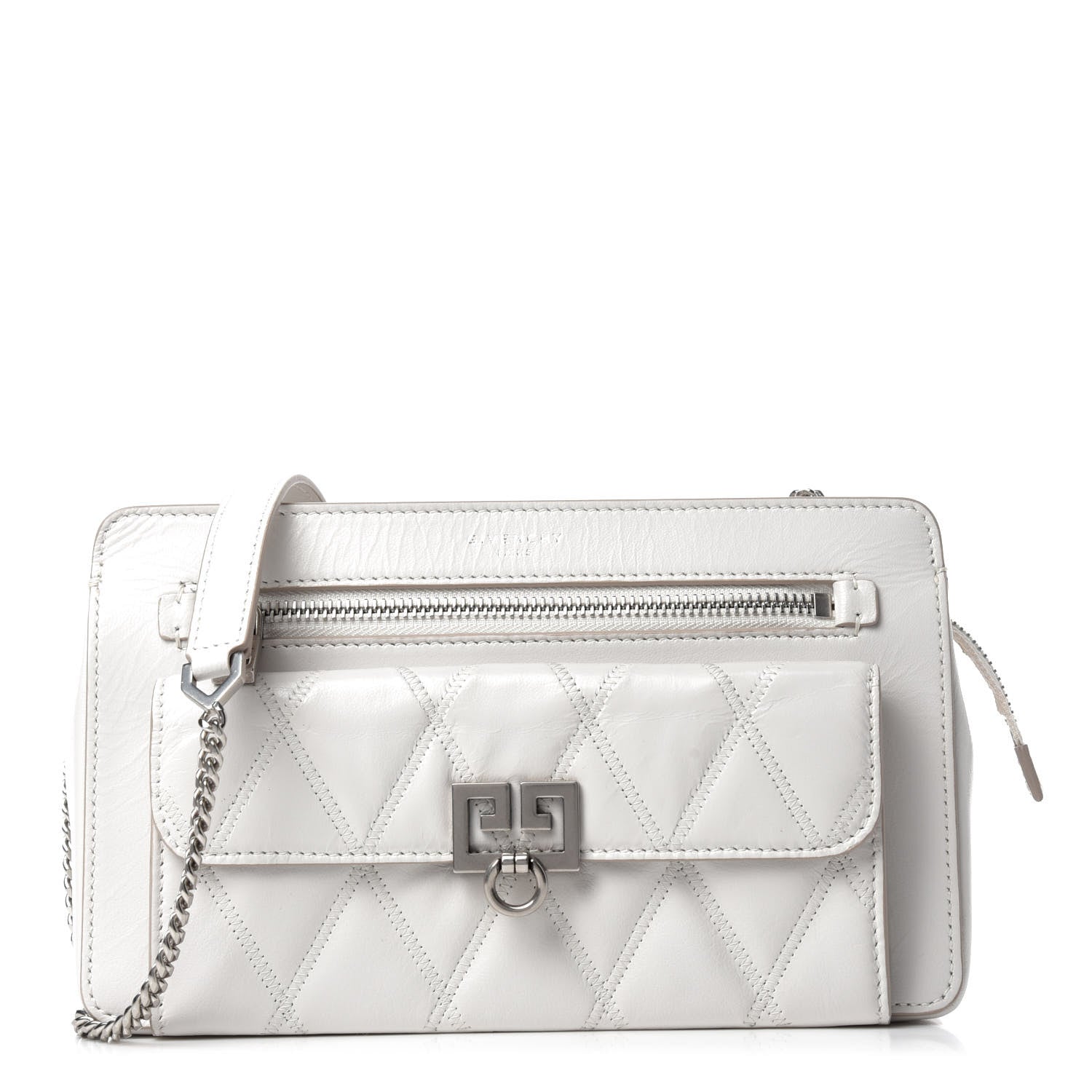 Givenchy Goatskin Diamond Quilted Pocket Crossbody White 1 of 9