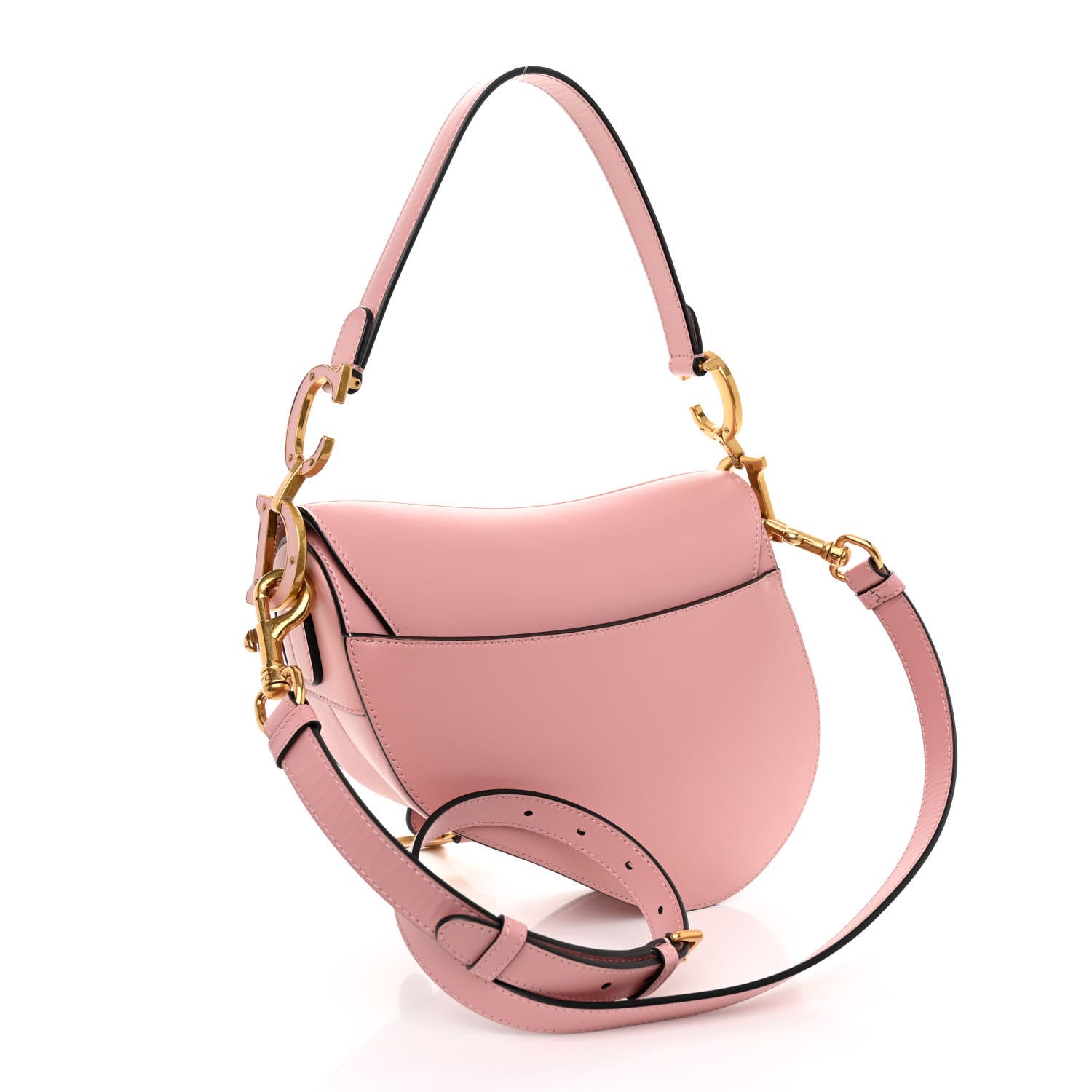 Christian Dior Smooth Calfskin Saddle Bag With Strap Antique Pink 3 of 9